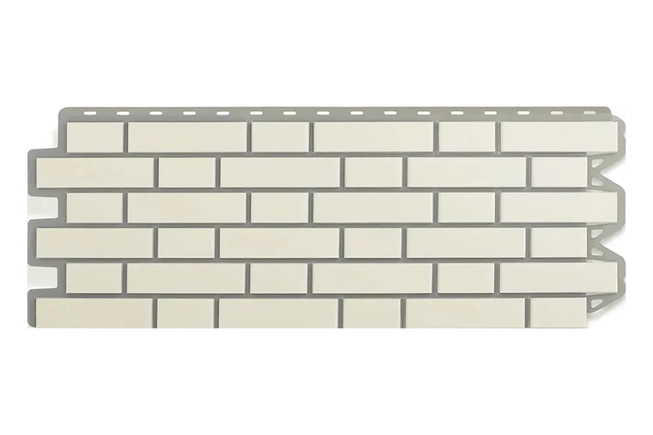 Фасадная панель Альта-Профиль Кирпич Клинкерный, Белый, 1220х440мм